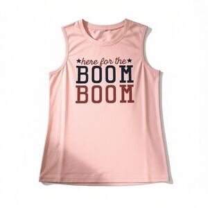 Pink Graphic Tank Top Americana size Medium NWT